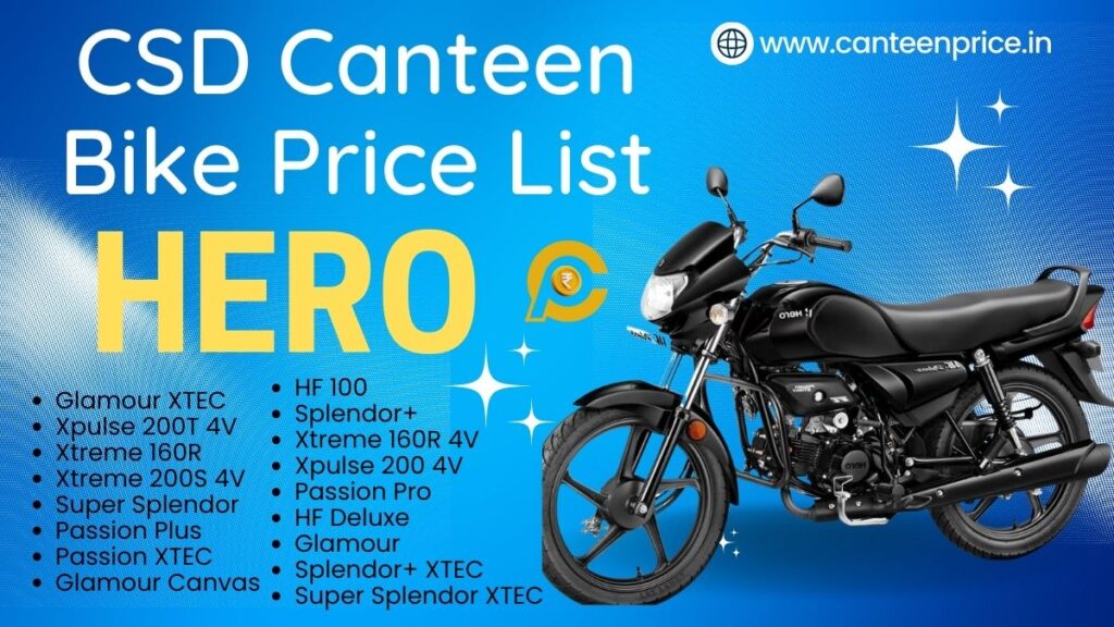 CSD Canteen Hero Bike Price List 2024 CanteenPrice