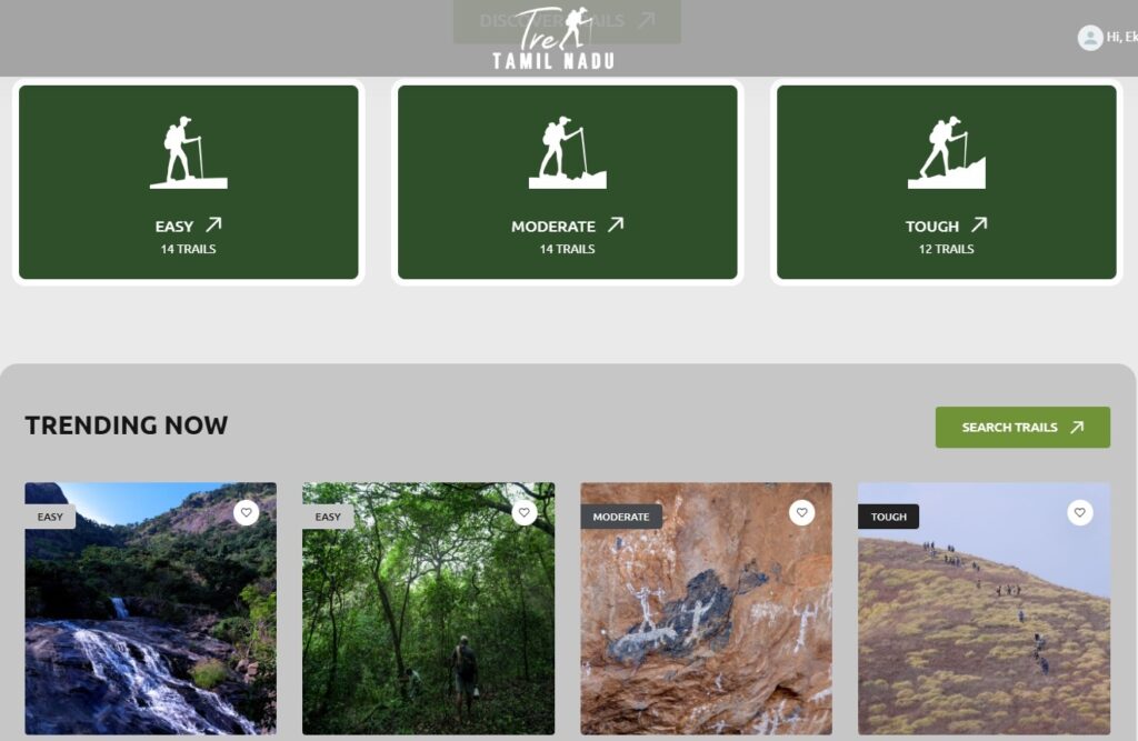 Online Registration for Trekking in Tamil Nadu
