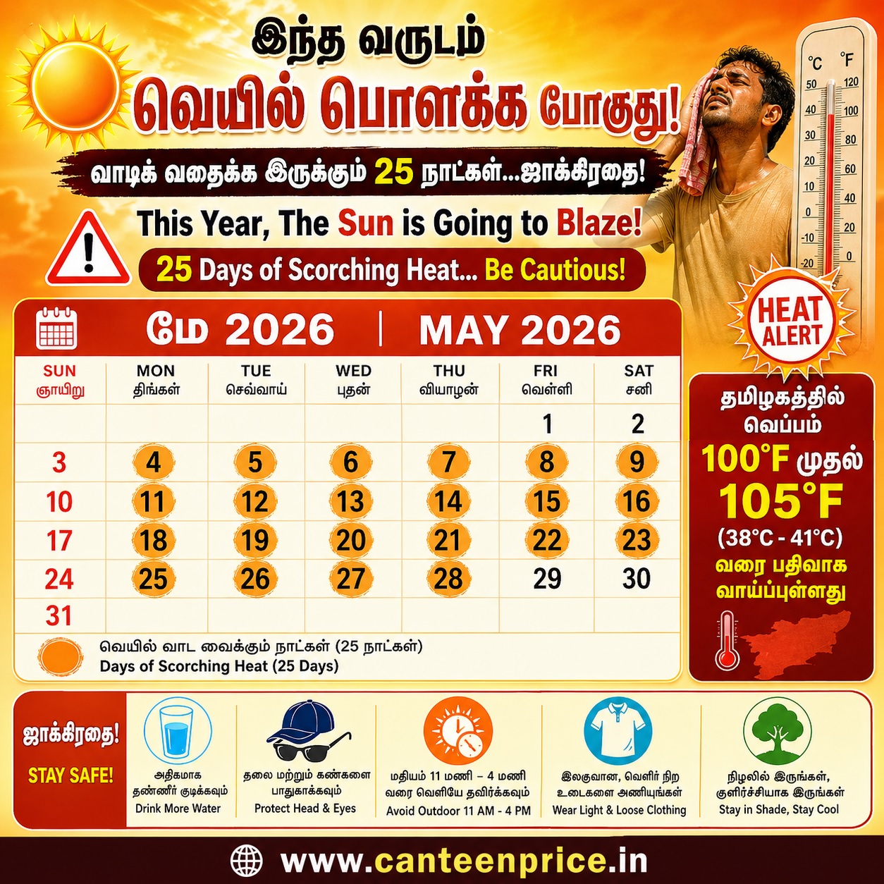 Agni Natchathiram 2026 Kathiri Veyil Start and End Date and timings
