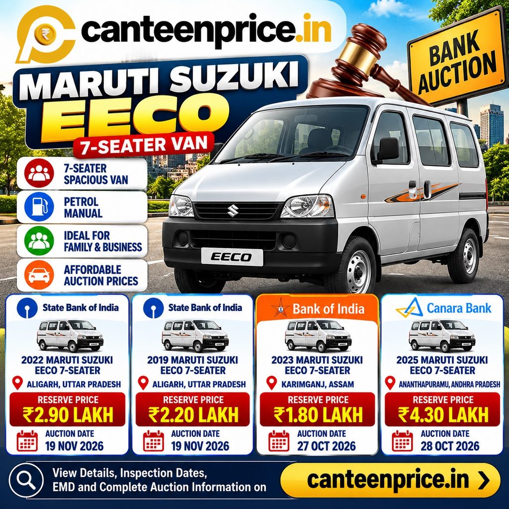 Maruti Suzuki Eeco 7-Seater 4 Bank Auction Listings in India